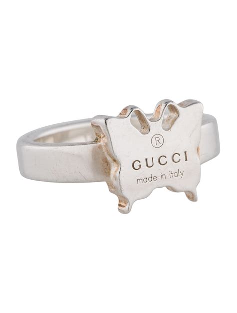 mens interlocking gucci ring|gucci sterling silver butterfly ring.